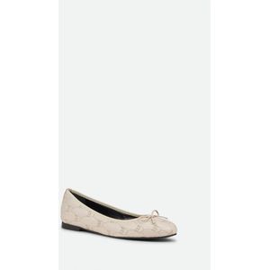 Pinko, Schoenen, Dames, Beige, 37 EU, Leer, Witte Leren Gewatteerde Ballerina Schoenen