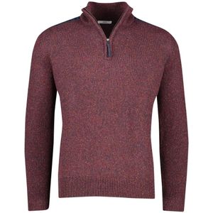 Brax, Truien, Heren, Rood, 3Xl, Wol, Bordeaux Half Zip Coltrui