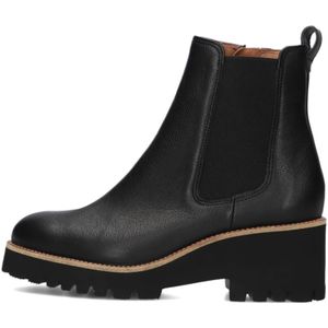 Paul Green, Schoenen, Dames, Zwart, 41 EU, Leer, Zwarte Chelsea Boots Dikke Zool