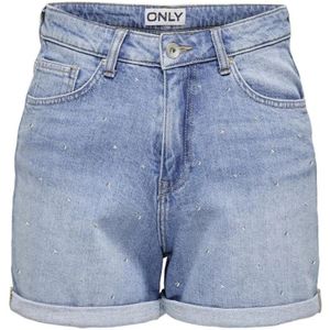 Only, Korte broeken, Dames, Blauw, XL, Denim, Rhinestone Denim Shorts