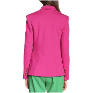 Pinko, Jassen, Dames, Roze, L, Fuchsia Viscose Blazer voor vrouwen