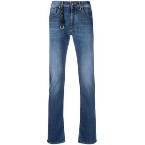 Incotex, Jeans, Heren, Blauw, W32, Denim, Comfort Denim Slim-fit Jeans