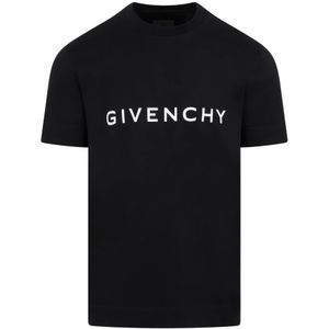 Givenchy, Tops, Heren, Zwart, 2Xl, Katoen, Katoenen Logo T-Shirt