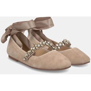 Alma EN Pena, Schoenen, Dames, Beige, 42 EU, Platte ballerina met strik