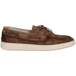 Corvari, Suede Boat Loafers Ss 24 Ronde Neus Bruin, Heren, Maat:41 EU