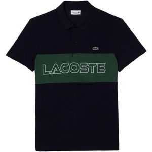 Lacoste, Tops, Heren, Blauw, M, Colorblock Polo Shirt voor Heren