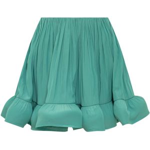 Lanvin, Gerimpelde Korte Rok Groen, Dames, Maat:S