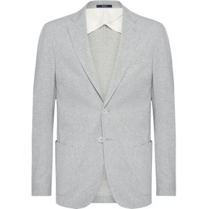 Boggi Milano, Jersey Gedrukte Fantasie Blazer Grijs, Heren, Maat:4XL