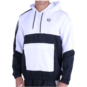 Sergio Tacchini, Sweatshirts & Hoodies, Heren, Wit, XL, Polyester, Ritssluiting Sweatshirt - Alettone