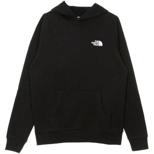 The North Face, Sweatshirts & Hoodies, Heren, Zwart, L, Katoen, Rode Raglan Hoodie Zwart/Wit