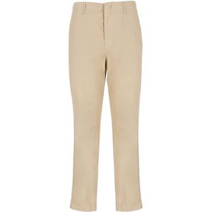 Dondup, Broeken, Dames, Beige, W27, Katoen, Beige Katoenen Broek met Zakken