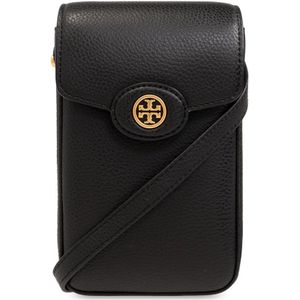 Tory Burch, Robinson telefoontasje met band Zwart, Dames, Maat:ONE Size