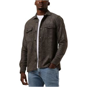 Genti, Jassen, Heren, Bruin, L, Wol, Heren Overshirt Bruin