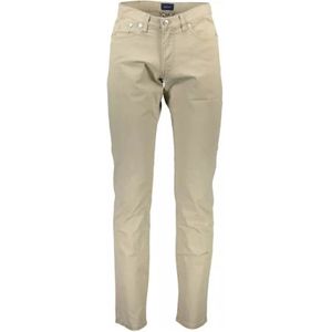 Gant, Broeken, Heren, Beige, W30 L34, Katoen, Beige Katoenen Jeans Broek