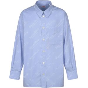 Kenzo, Blauwe Surchemise Overhemden Blauw, Heren, Maat:XL