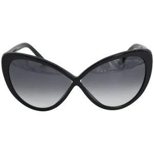 Tom Ford Pre-owned, Pre-owned, Dames, Zwart, ONE Size, Tweed, Pre-owned Acetate sunglasses