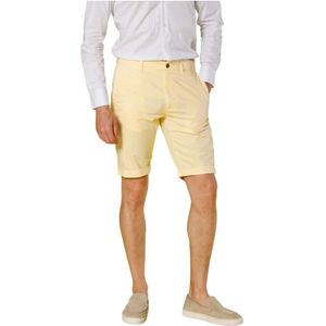 Mason's, Korte broeken, Heren, Geel, M, Stretch Gabardine Bermuda Shorts voor Heren