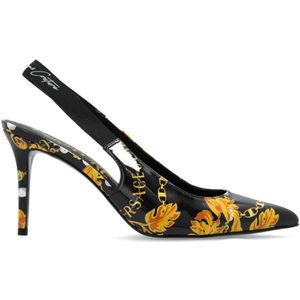 Versace Jeans Couture, Schoenen, Dames, Zwart, 36 EU, Hoge hakken schoenen