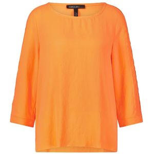 Marc Cain, Blouses & Shirts, Dames, Oranje, 2Xl, Luchtige Blouse met Open Zoom