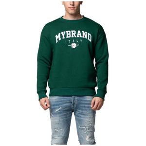 My Brand, Sweatshirts & Hoodies, Heren, Groen, S, Katoen, Varsity Sweater in Groen