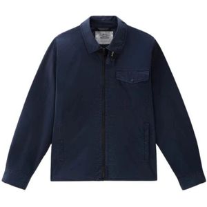 Woolrich, Lenteochtend Overhemdjasje Blauw, Heren, Maat:2XL