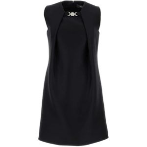 Versace, Kleedjes, Dames, Zwart, XS, Zwarte twill mini-jurk