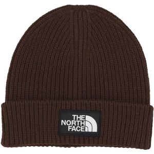 The North Face, Logo Box Cuffed Beanie in Steenkoolbruin Bruin, unisex, Maat:ONE Size