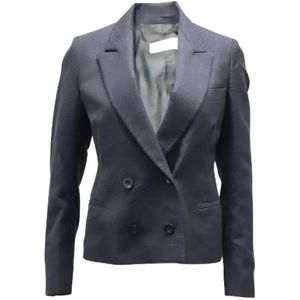 Dries van Noten Pre-owned, Pre-owned Wool Jacket Blauw, Dames, Maat:S