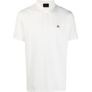 Peuterey, Tops, Heren, Wit, 2Xl, Logo-geborduurd Poloshirt voor Heren