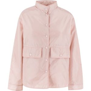 Aspesi, Jassen, Dames, Roze, S, Nylon, Nylon Blouson Jack met Grote Zakken