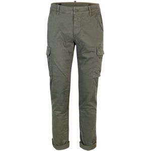 Mason's, Groene broek met externe zakken en drukknopen Groen, Heren, Maat:XL