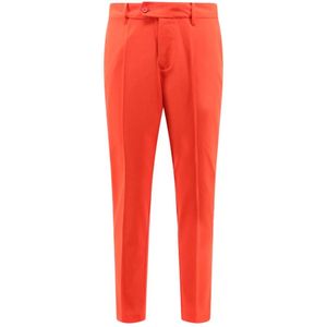 J.Lindeberg, Broeken, Heren, Rood, W34, Polyester, Rode Broek met Ritssluiting en Knopen