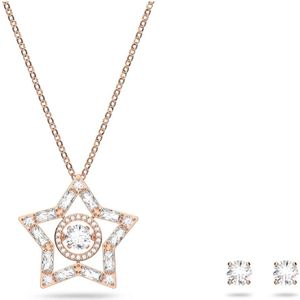 Swarovski, Accessoires, Dames, Geel, ONE Size, Stella Set, Ketting Oorbellen Diverse Slijpsels, Ster, Wit, Roségoud 5622730