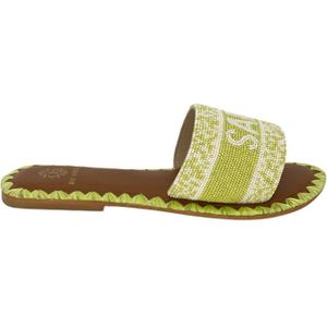 De Siena, Slippers Groen, Dames, Maat:37 EU