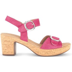 Gabor, Schoenen, Dames, Roze, 36 EU, Velours Leren Sandalen