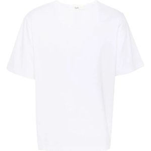 Séfr, Asymmetrische Witte Katoenen T-shirt Wit, Heren, Maat:2XL