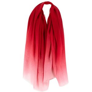 Kiton, Rode Sjaal met Schaduweffect en Franjes Rood, Dames, Maat:ONE Size