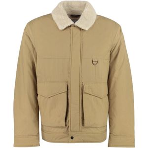 Woolrich, Jassen, Heren, Beige, S, Katoen, Eco-Shearling Katoenen Blend Jas