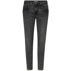 MOS Mosh, Jeans, Dames, Grijs, W26, Katoen, Slim-Fit Perla Jeans met Ruwe Randen