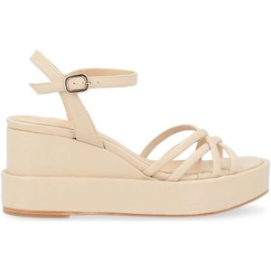 Paloma Barceló, Schoenen, Dames, Beige, 39 EU, Ivory Nappa Sleehak Sandaal