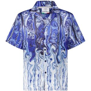 Carlo Colucci, Overhemden, Heren, Veelkleurig, XL, Kort overhemd met allover print