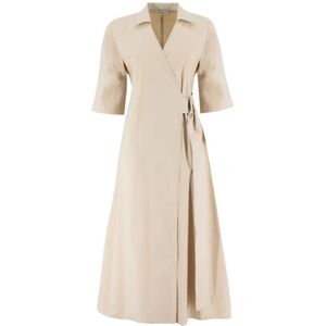 Antonelli Firenze, Beige Kruis Jurk Beige, Dames, Maat:M