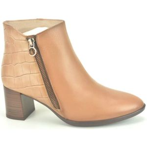 Hispanitas, Kameel Print Enkellaarzen - 5cm Hak Bruin, Dames, Maat:35 EU