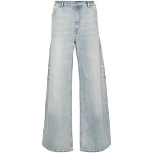 Courrèges, Wide Jeans Blauw, Heren, Maat:M