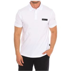 Plein Sport, Polo met korte mouwen Wit, Heren, Maat:2XL