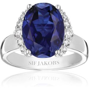 Sif Jakobs Jewellery, Blauwe Zirkonia Ellisse Grande Ring Blauw, Dames, Maat:58 MM