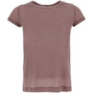 Rick Owens, Tops, Dames, Roze, S, Luxe Cupro Cropped T-Shirt