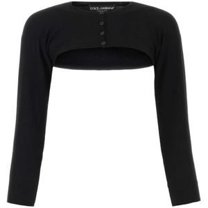 Dolce & Gabbana, Tops, Dames, Zwart, S, Zwarte viscose blend cardigan