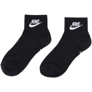 Nike, Ondergoed, Heren, Zwart, XL, Polyester, Essentiële Enkelsokken Zwart/Wit Sportkleding