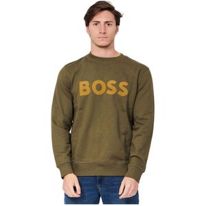 Hugo Boss, Sweatshirts & Hoodies, Heren, Groen, S, Katoen, Sweatshirt